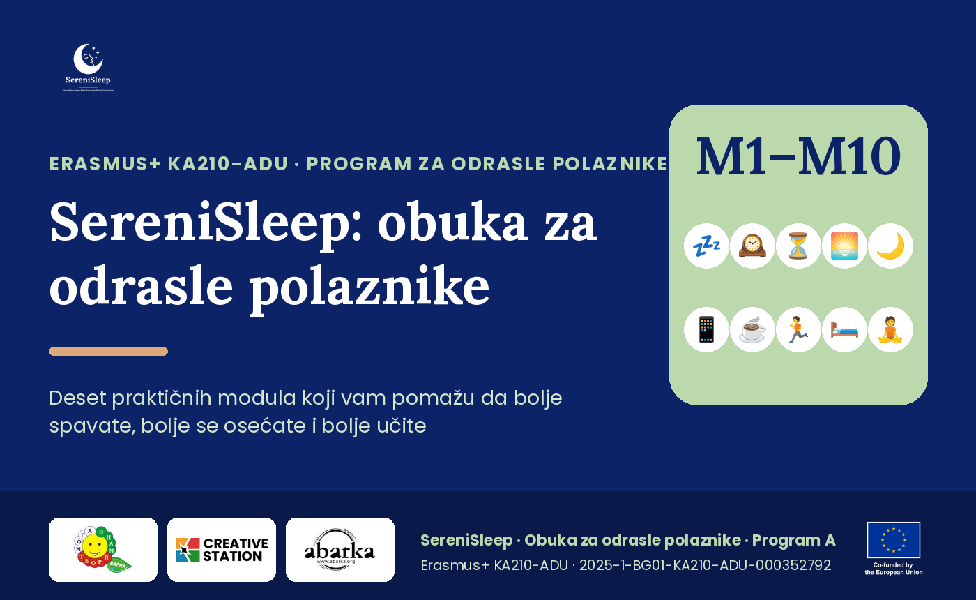 SereniSleep — Obuka za odrasle polaznike