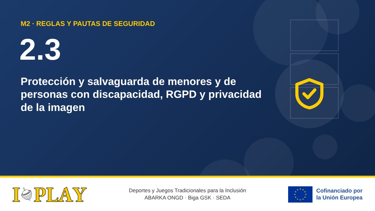 2.3 Protección y salvaguarda de menores y de personas con discapacidad, RGPD y privacidad de la imagen