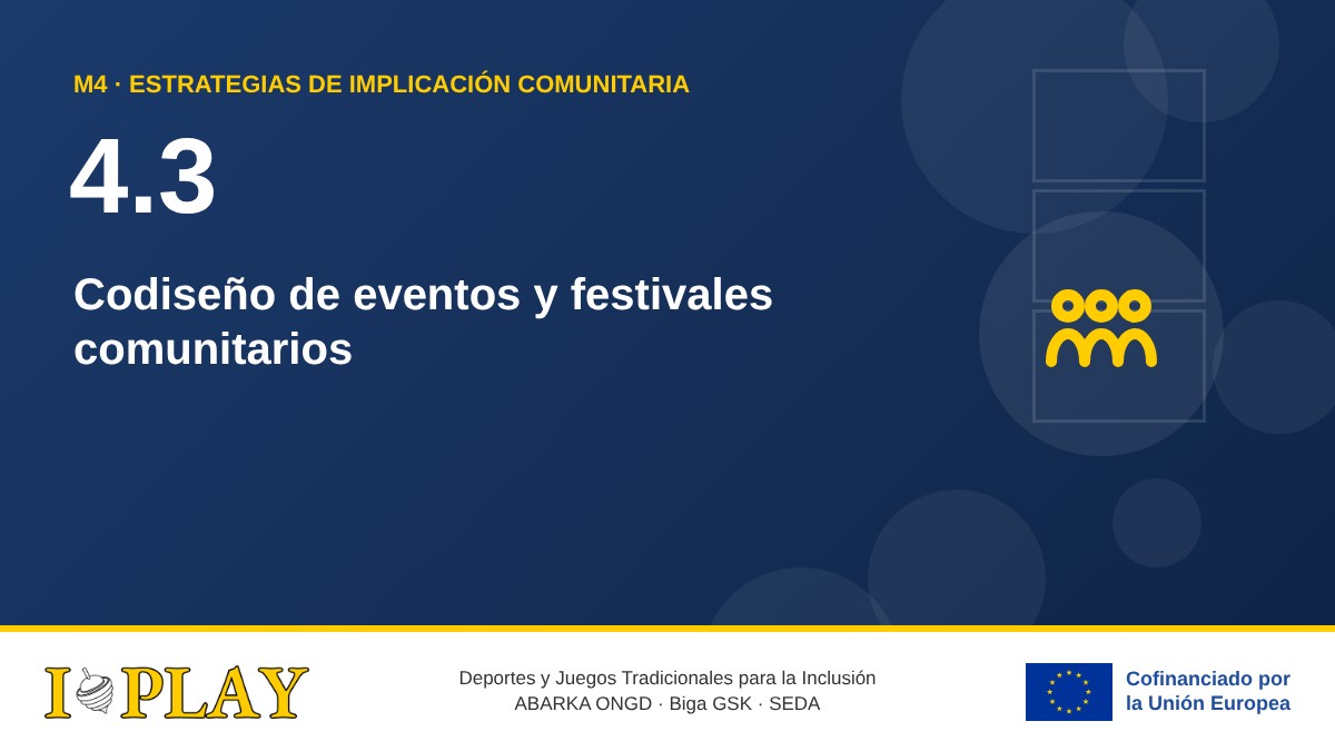 4.3 Codiseño de eventos y festivales comunitarios