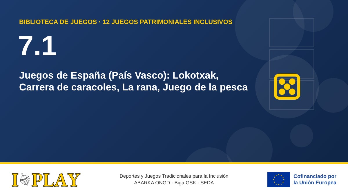 7.1 Juegos de España (País Vasco): Lokotxak, Carrera de caracoles, La rana, Juego de la pesca