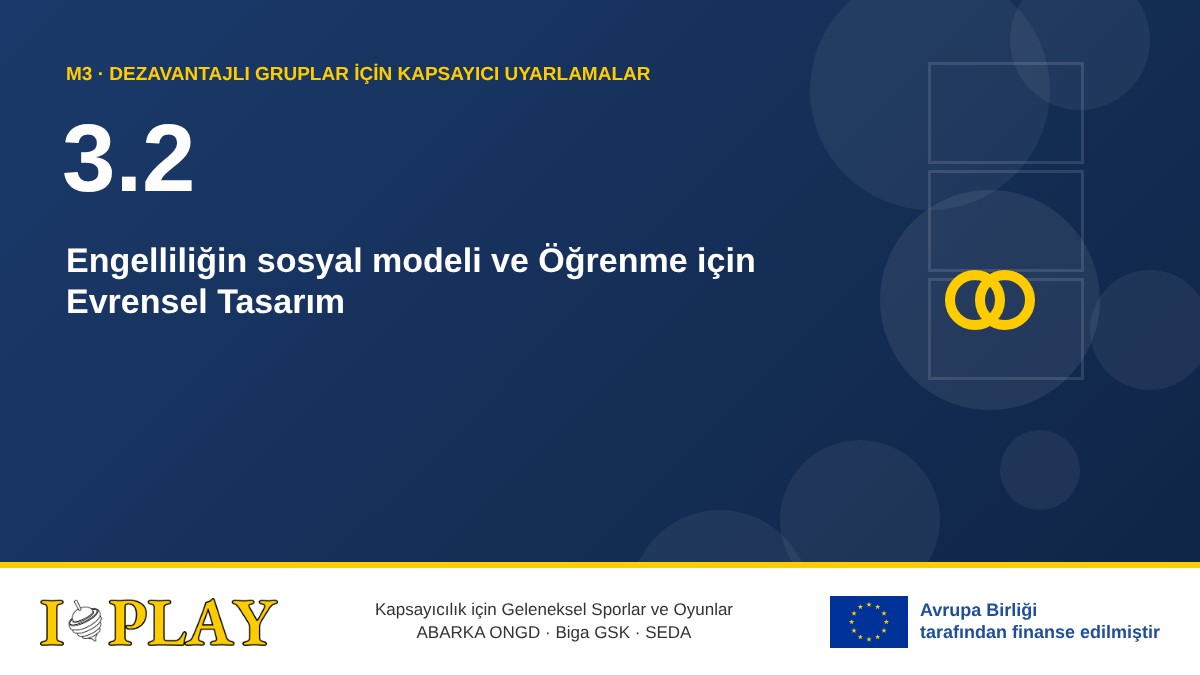 3.2 Engelliliğin sosyal modeli ve Öğrenme için Evrensel Tasarım