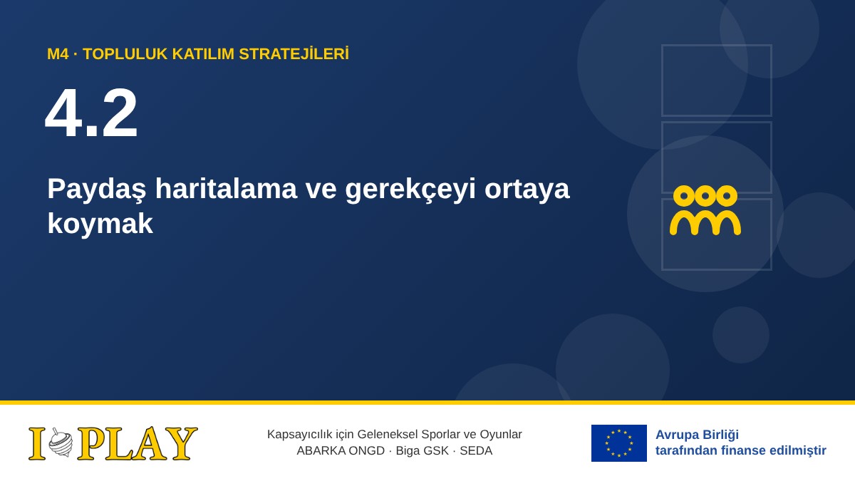 4.2 Paydaş haritalama ve gerekçeyi ortaya koymak