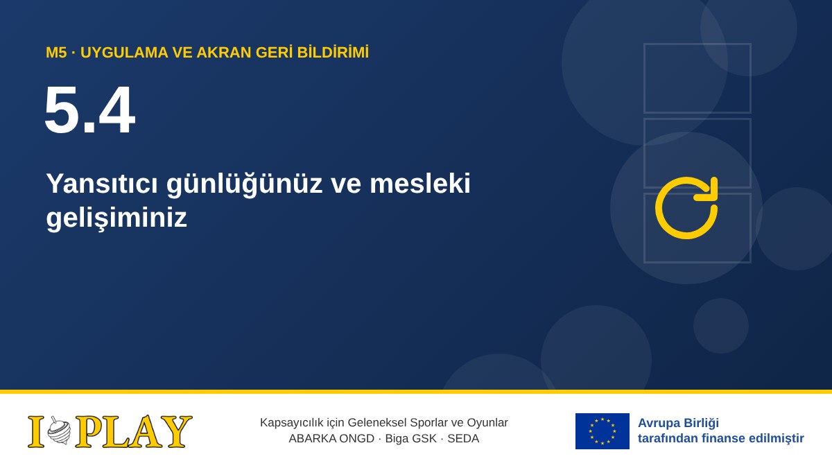 5.4 Yansıtıcı günlüğünüz ve mesleki gelişiminiz